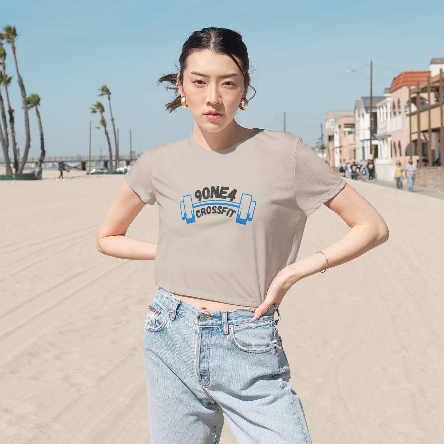 9ONE4 Bent Barbell Crop Top